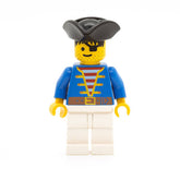 LEGO pi006 - Pirate (Blue Jacket White Legs, Black Pirate Triangle Hat)